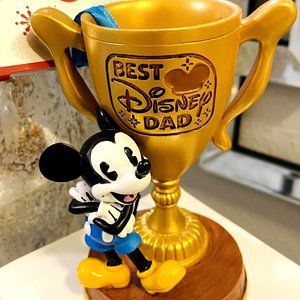Disney MICKEY MOUSE Trophy Best Disney Dad Christmas Ornament Sketchbook NWT
